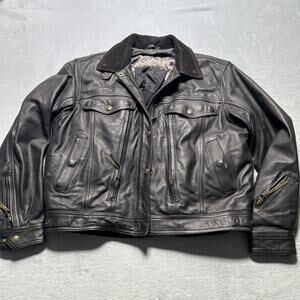 Heavyweight Black Cal Leathers Jacket Womens XL 24x23 LAPD First Gear Motorcycle